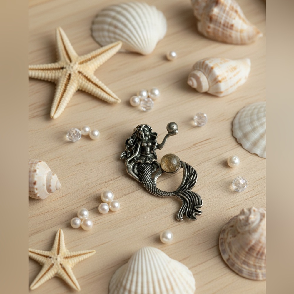 Elegant Silver Mermaid Pendant